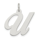 Load image into Gallery viewer, Sterling Silver Rhodium-plated Fancy Script Letter U Initial Letter Charm