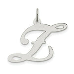 Load image into Gallery viewer, Sterling Silver Rhodium-plated Fancy Script Letter Z Initial Letter Charm