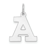 Load image into Gallery viewer, Sterling Silver Rhodium-plated Block Letter A Initial Letter Charm