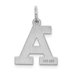 Load image into Gallery viewer, Sterling Silver Rhodium-plated Block Letter A Initial Letter Charm