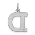 Load image into Gallery viewer, Sterling Silver Rhodium-plated Block Letter D Initial Letter Charm