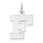 Load image into Gallery viewer, Sterling Silver Rhodium-plated Block Letter F Initial Letter Charm