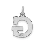 Load image into Gallery viewer, Sterling Silver Rhodium-plated Block Letter G Initial Letter Charm