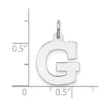 Load image into Gallery viewer, Sterling Silver Rhodium-plated Block Letter G Initial Letter Charm