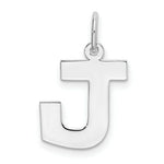 Load image into Gallery viewer, Sterling Silver Rhodium-plated Block Letter J Initial Letter Charm