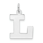 Load image into Gallery viewer, Sterling Silver Rhodium-plated Block Letter L Initial Letter Charm