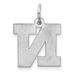 Load image into Gallery viewer, Sterling Silver Rhodium-plated Block Letter N Initial Letter Charm