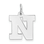 Load image into Gallery viewer, Sterling Silver Rhodium-plated Block Letter N Initial Letter Charm