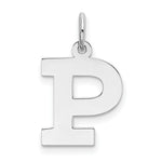 Load image into Gallery viewer, Sterling Silver Rhodium-plated Block Letter P Initial Letter Charm