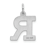 Load image into Gallery viewer, Sterling Silver Rhodium-plated Block Letter R Initial Letter Charm