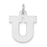 Load image into Gallery viewer, Sterling Silver Rhodium-plated Block Letter U Initial Letter Charm