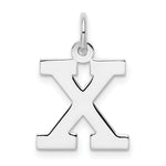 Load image into Gallery viewer, Sterling Silver Rhodium-plated Block Letter X Initial Letter Charm