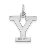 Load image into Gallery viewer, Sterling Silver Rhodium-plated Block Letter Y Initial Letter Charm