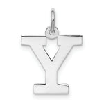 Load image into Gallery viewer, Sterling Silver Rhodium-plated Block Letter Y Initial Letter Charm