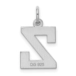 Load image into Gallery viewer, Sterling Silver Rhodium-plated Block Letter Z Initial Letter Charm