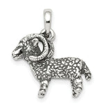 Load image into Gallery viewer, Sterling Silver Antiqued Aries Pendant
