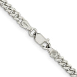 Load image into Gallery viewer, Sterling Silver Rhodium-plated 3.5mm Curb Chain