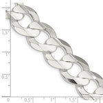 Load image into Gallery viewer, Sterling Silver 15.75mm Concave Beveled Curb Chain