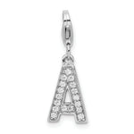 Load image into Gallery viewer, Sterling Silver Amore la Vita CZ Letter A w/Lobster Clasp Charm