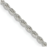 Load image into Gallery viewer, Sterling Silver 2.25mm Diamond-cut Rope Chain 16'' length