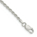 Load image into Gallery viewer, Sterling Silver 2.25mm Diamond-cut Rope Chain 7'' length
