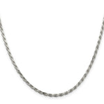 Load image into Gallery viewer, Sterling Silver 2.5mm Diamond-cut Rope Chain 16'' length