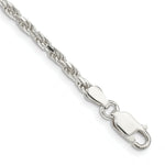 Load image into Gallery viewer, Sterling Silver 2.5mm Diamond-cut Rope Chain 7'' length