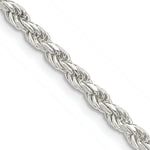 Load image into Gallery viewer, Sterling Silver 3mm Diamond-cut Rope Chain 16'' length