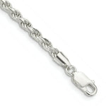 Load image into Gallery viewer, Sterling Silver 3mm Diamond-cut Rope Chain 7'' length