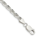 Load image into Gallery viewer, Sterling Silver 4.25mm Diamond-cut Rope Chain 8'' length