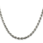 Load image into Gallery viewer, Sterling Silver 4.75mm Diamond-cut Rope Chain 16'' length