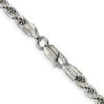 Load image into Gallery viewer, Sterling Silver 4.75mm Diamond-cut Rope Chain 16'' length