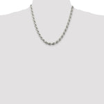 Load image into Gallery viewer, Sterling Silver 7mm Diamond-cut Polished 8 Sides Rope Chain 20'' length