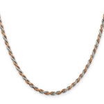 Load image into Gallery viewer, Sterling Silver 2.5mm Rose Vermeil Diamond-cut Rope Chain 18'' length