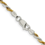 Load image into Gallery viewer, Sterling Silver and Vermeil 2.5mm Diamond-cut Rope Chain 18'' length