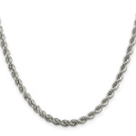 Load image into Gallery viewer, Sterling Silver Polished Twisted Rope 4.5mm Necklace 18'' length