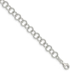 Load image into Gallery viewer, Sterling Silver Polished Fancy Link Anklet 10'' length