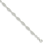 Load image into Gallery viewer, Sterling Silver Solid Polished Fancy Knot-Link Anklet 10'' length