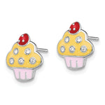 Load image into Gallery viewer, Sterling Silver Madi K Enameled Swarovski Elements Cupcake Earrings