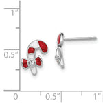 Load image into Gallery viewer, Sterling Silver Madi K Enameled Swarovski Elements Candy Cane Earrings