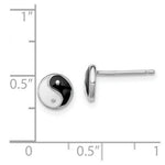 Load image into Gallery viewer, Sterling Silver Madi K Enameled Yin Yang Symbol Post Earrings
