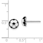 Load image into Gallery viewer, Sterling Silver Madi K Enameled Soccerball Post Earrings