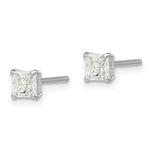 Load image into Gallery viewer, Sterling Silver Madi K 4mm Square CZ Basket Set Stud Earrings