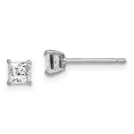 Load image into Gallery viewer, Sterling Silver Madi K 4mm Square CZ Basket Set Stud Earrings