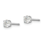 Load image into Gallery viewer, Sterling Silver Madi K 4mm Round Basket Set CZ Stud Earrings