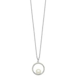 Load image into Gallery viewer, Sterling Silver 7-8mm Fresh Water Cultured 9 Station Pearl Necklace 18'' length