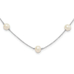 Load image into Gallery viewer, Sterling Silver 7-8mm Fresh Water Cultured 9 Station Pearl Necklace 18'' length