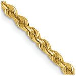 Load image into Gallery viewer, 14K Yellow Gold 3mm Diamond-cut Quadruple Rope Chain Necklace Length 18'' inches