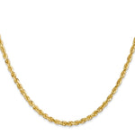 Load image into Gallery viewer, 14K Yellow Gold 3mm Diamond-cut Quadruple Rope Chain Necklace Length 18'' inches