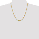 Load image into Gallery viewer, 14K Yellow Gold 3.35mm Diamond-cut Quadruple Rope Chain Necklace Length 22'' inches